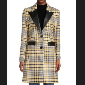 Karl Lagerfeld Yellow and Black Plaid Blazer / Jacket